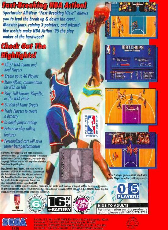 NBA Action '95 starring David Robinson (used)