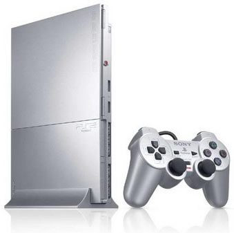 Sony PlayStation 2 slim argent  ( Boîte non incluse ) (usagé)