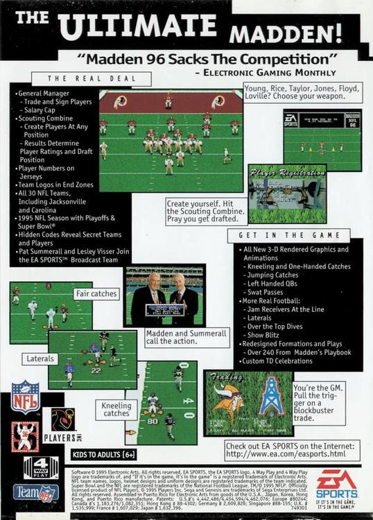 Madden NFL 96 (usagé)