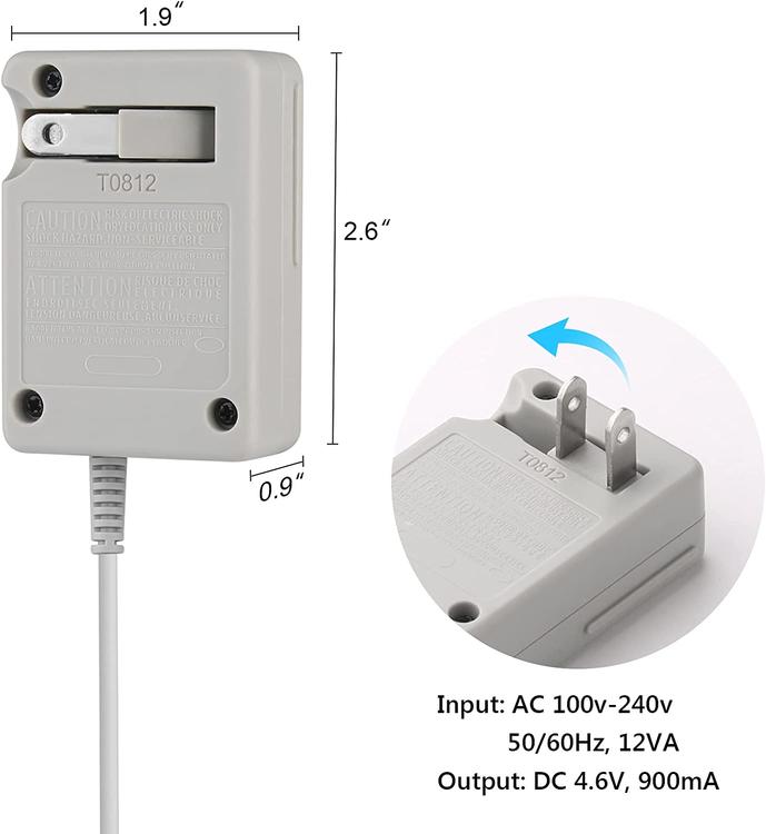 Bloc d'alimentation (AC) pour Nintendo DSi/DSiXL/2DS/2DSXL/3DS/3DSXL/N3DS/N3DSXL/N2DSXL