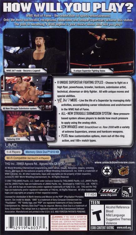 WWE SmackDown vs. Raw 2008 (usagé)