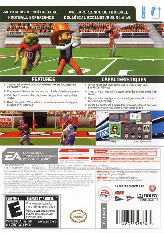 NCAA FOOTBALL 09 - ALL PLAY (usagé)