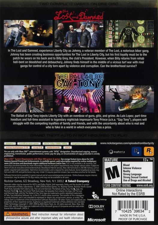 GRAND THEFT AUTO - EPISODES FROM LIBERTY CITY (usagé)
