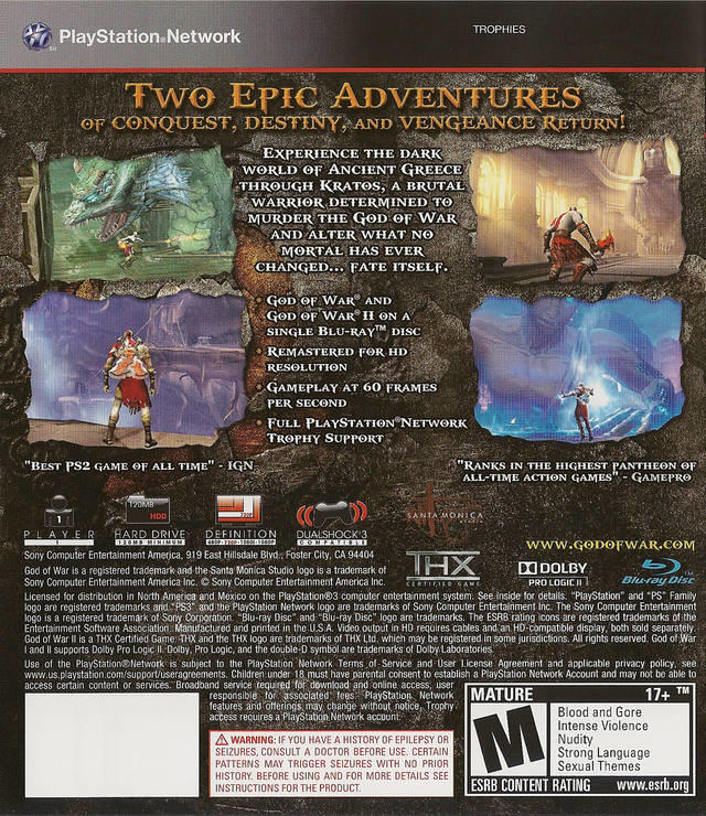 GOD OF WAR  -  COLLECTION 1 & 2 (usagé)