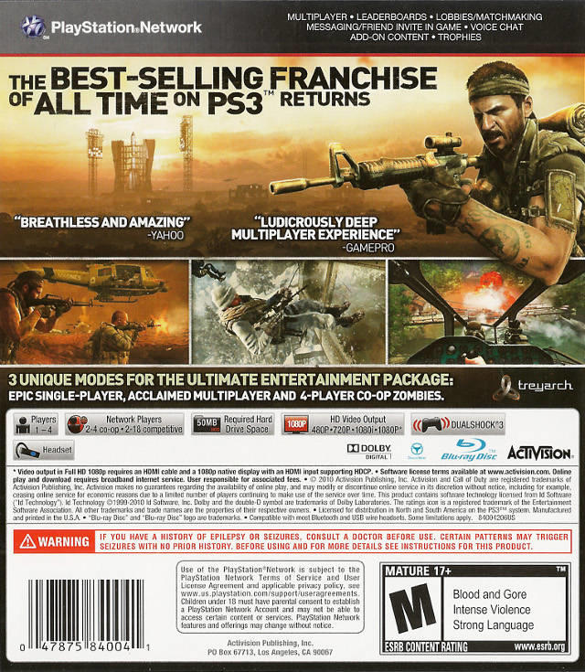 CALL OF DUTY  -  BLACK OPS (usagé)
