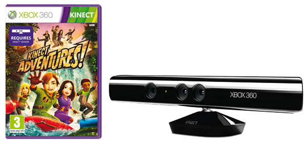 Microsoft - Original Xbox 360 Kinect Motion Sensor Bar OEM Black with Kinect Adventures! (usagé)