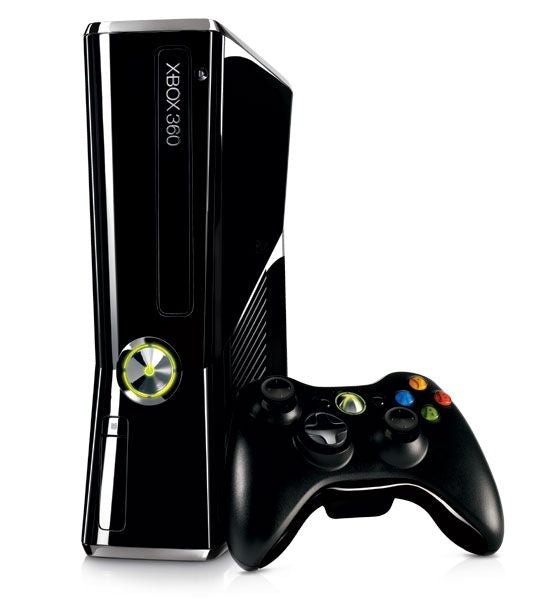 Microsoft Xbox 360 Model 2 (SLIM) - Black / Chrome - 250GB ( Box included ) (used)