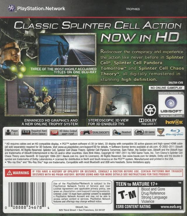 Tom Clancy's Splinter Cell Classic Trilogy HD (usagé)