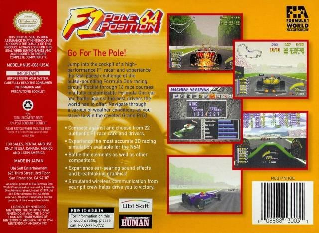 F1 POLE POSITION 64 ( Cartridge only ) (used)