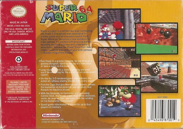 Super Mario 64   [ Jeu, Boîte et Manuel Inclus ] [ Très bonne condition ] (usagé)