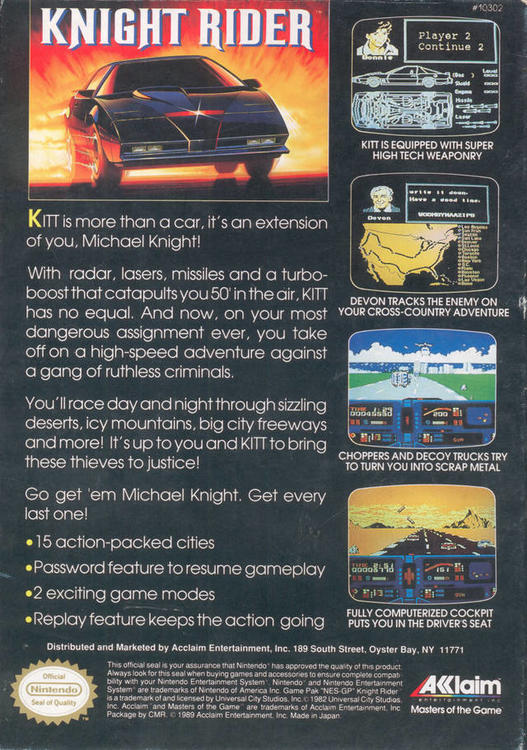 KNIGHT RIDER (Cartouche seulement) (usagé)