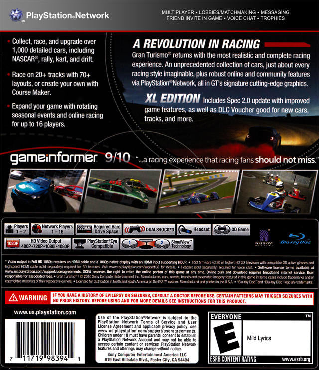 GRAN TURISMO 5 - XL EDITION (used)