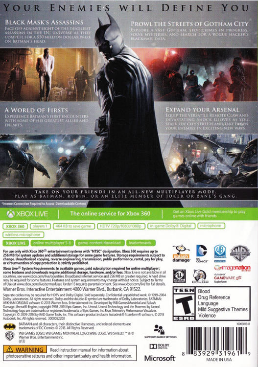 Batman Arkham Origins (usagé)