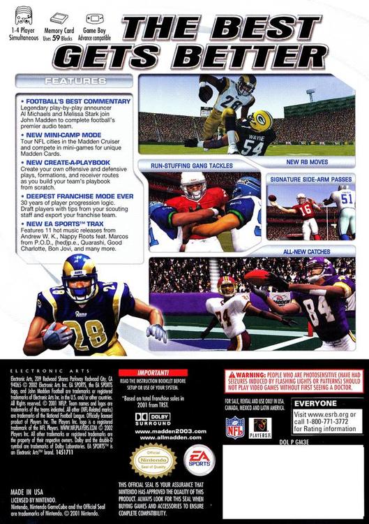 Madden NFL 2003 (usagé)