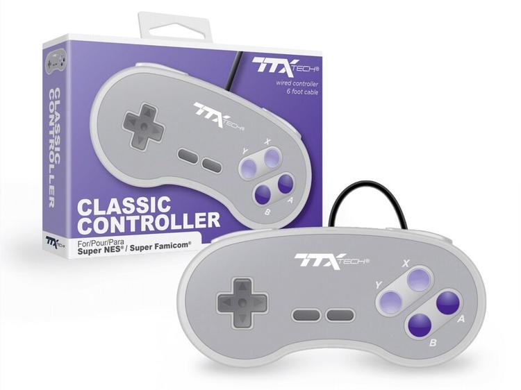TTX Tech - 1.8 meter wired controller for Super Nintendo SNES