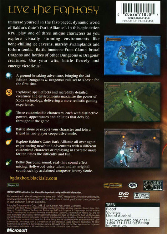 Baldur's Gate: Dark Alliance (used)