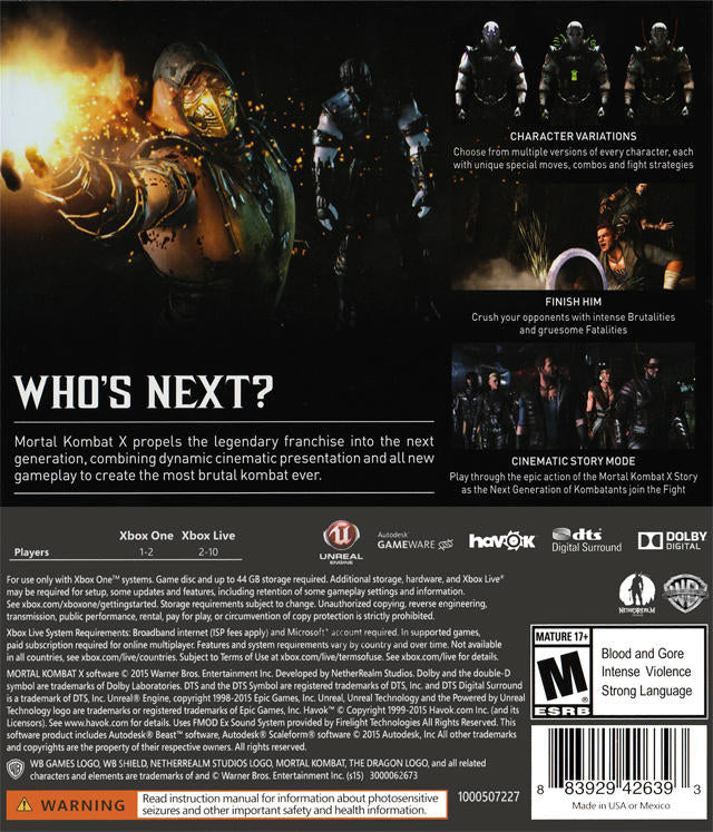 MORTAL KOMBAT X (usagé)
