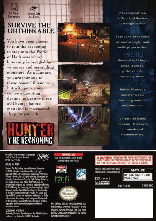 HUNTER  -  THE RECKONING (usagé)
