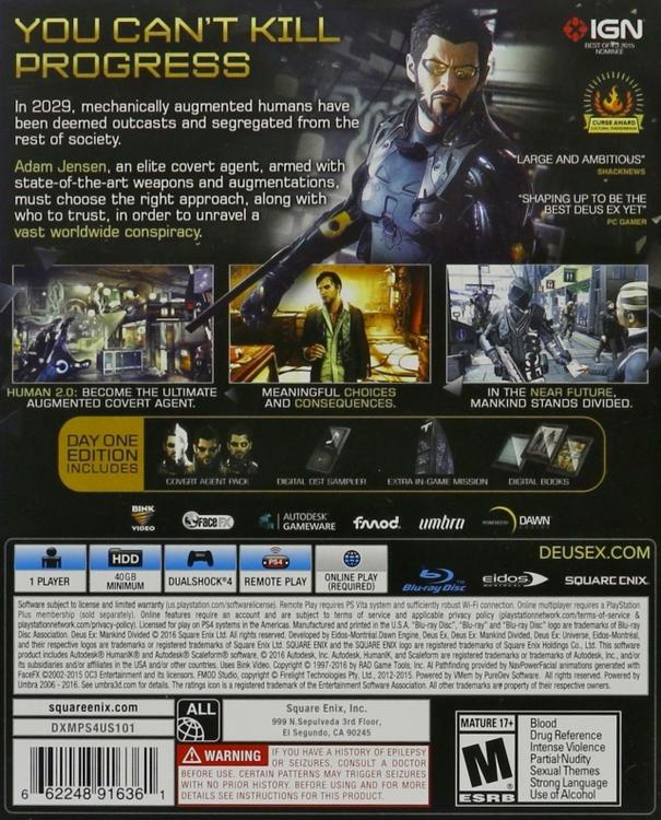 DEUS EX - MANKIND DIVIDED (usagé)