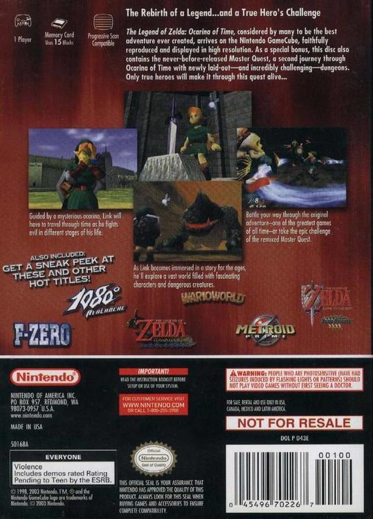 The Legend of Zelda Ocarina of Time + Master Quest (usagé)