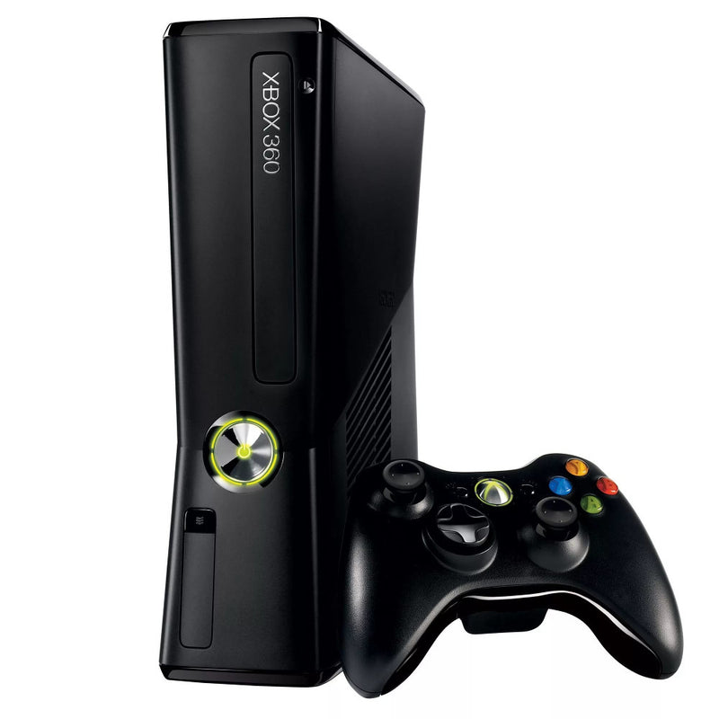 Microsoft Xbox 360 Model 2 (SLIM) - Black - 124GB ( Box not included ) (used)