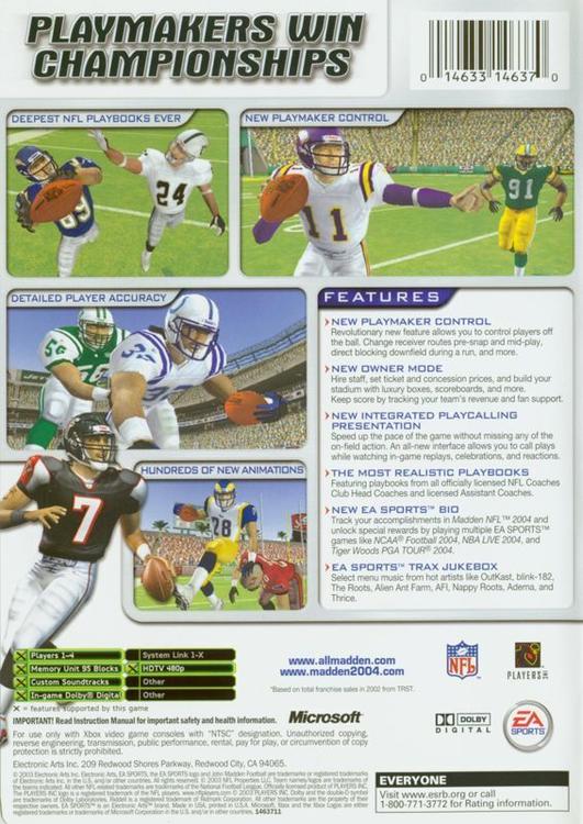MADDEN NFL 2004 (used)