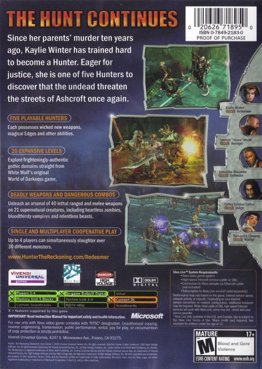 Hunter: The Reckoning Redeemer (used)