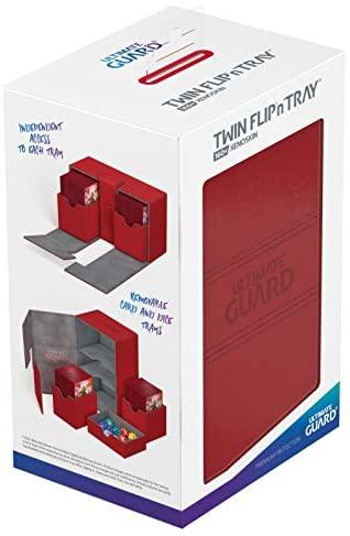 Ultimate Guard - boîte de deck de 160+ cartes  -  Twin Flip'n'tray Xenoskin  -  Rouge