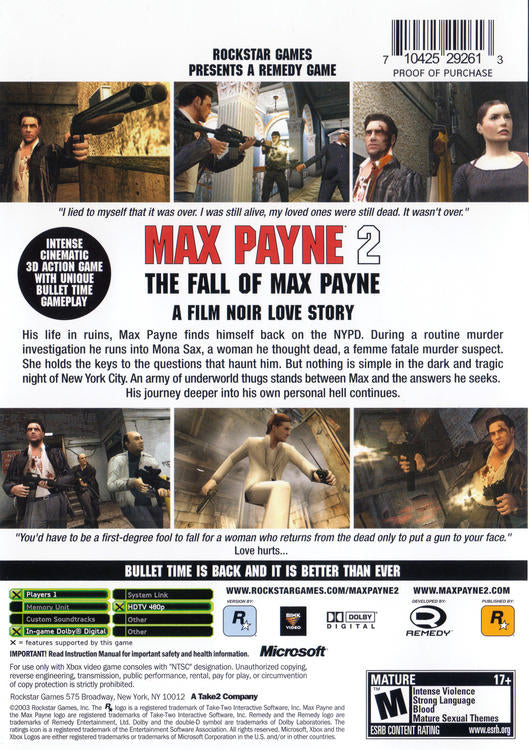 Max Payne 2: The Fall of Max Payne (usagé)