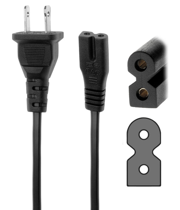 Polarized Type 8 Power Cord - Playstation 2 Model 1 / Playstation 1 Model 1 (Used)