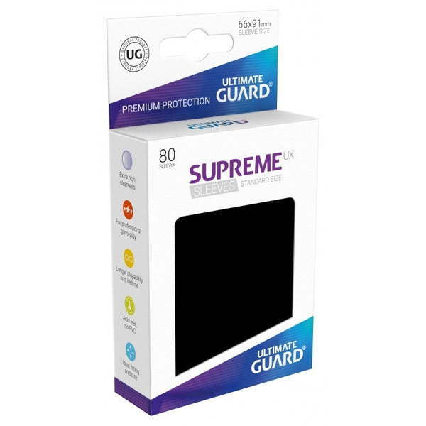 Ultimate Guard - 80 Supreme Sleeves grandeur standard  -  Noire