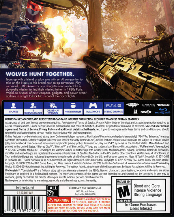 WOLFENSTEIN - YOUNGBLOOD (usagé)