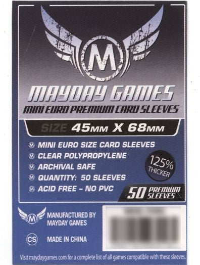 Mayday Games - 50 Premium Sleeves - 45mm X 68mm - Clear