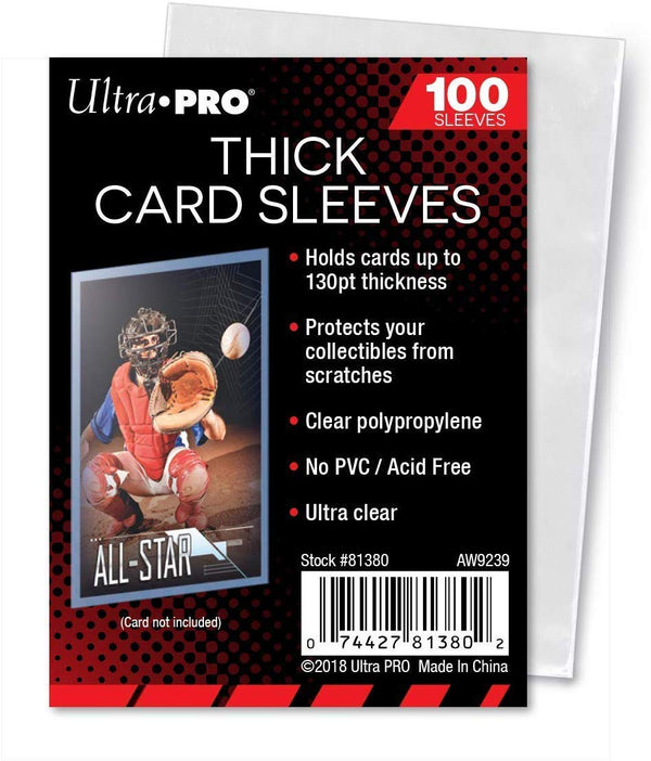 Ultra Pro - 100 protecteurs de carte grandeur standard  (3" X 4") pouvant contenir des cartes jusqu'à 130 pt d'épaisseur   -  Claire et souple