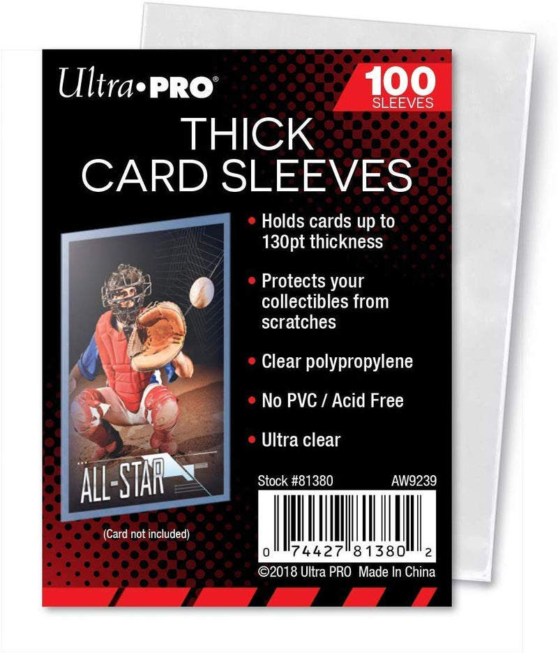 Ultra Pro - 100 protecteurs de carte grandeur standard  (3" X 4") pouvant contenir des cartes jusqu'à 130 pt d'épaisseur   -  Claire et souple