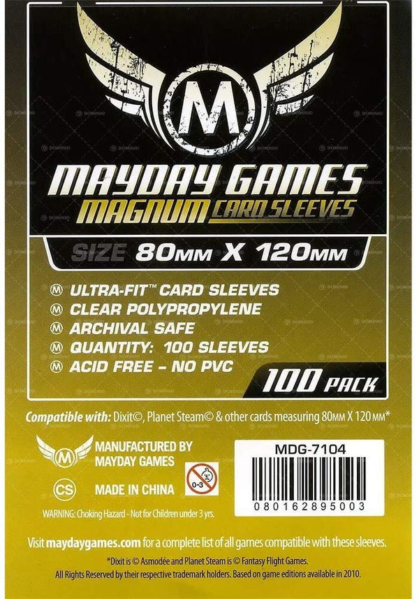 Mayday Games - 100 Magnum Sleeves 80mm X 120mm Dixit - Clear / Black Backed