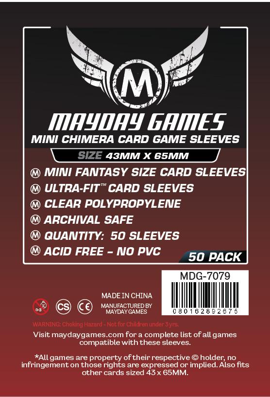 Mayday Games - 50 Premium Sleeves - 45mm X 65mm - Clear