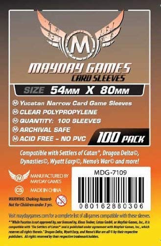 Mayday Games - 50 Premium Sleeves - 54mm X 80mm - Clear
