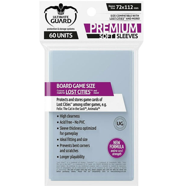Ultimate Guard - 60 Sleeves Premium   -  72mm X 112mm  -  Clear