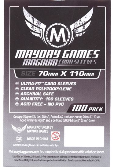 Mayday Games - 100 Magnum Sleeves - 70mm X 110mm - Clear