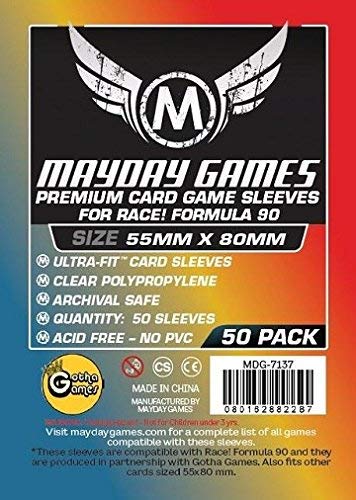 Mayday Games - 50 Premium Sleeves - 55mm X80mm - Clear