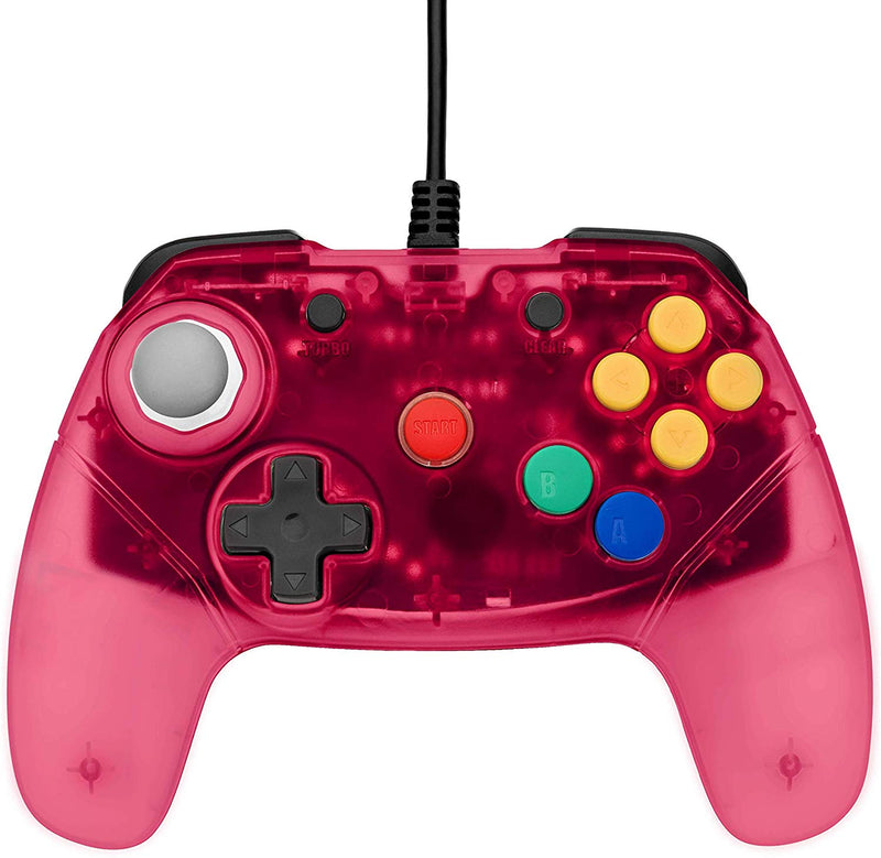 Retro Fighters - Brawler64 Wired Controller for Nintendo 64 - Transparent Red