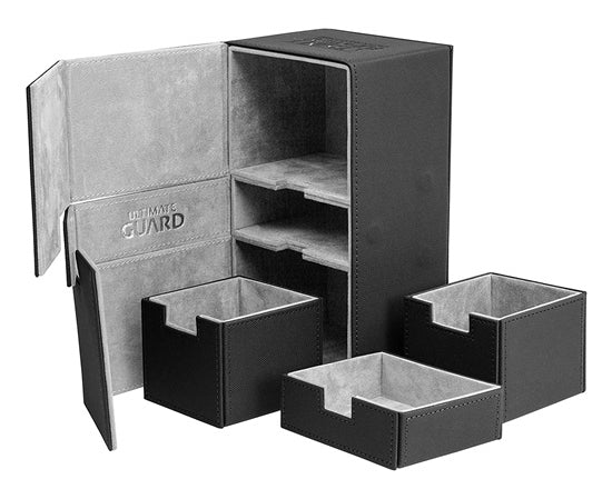 Ultimate Guard - 200+ Card Deck Box - Twin Flip'n'tray Xenoskin - Black