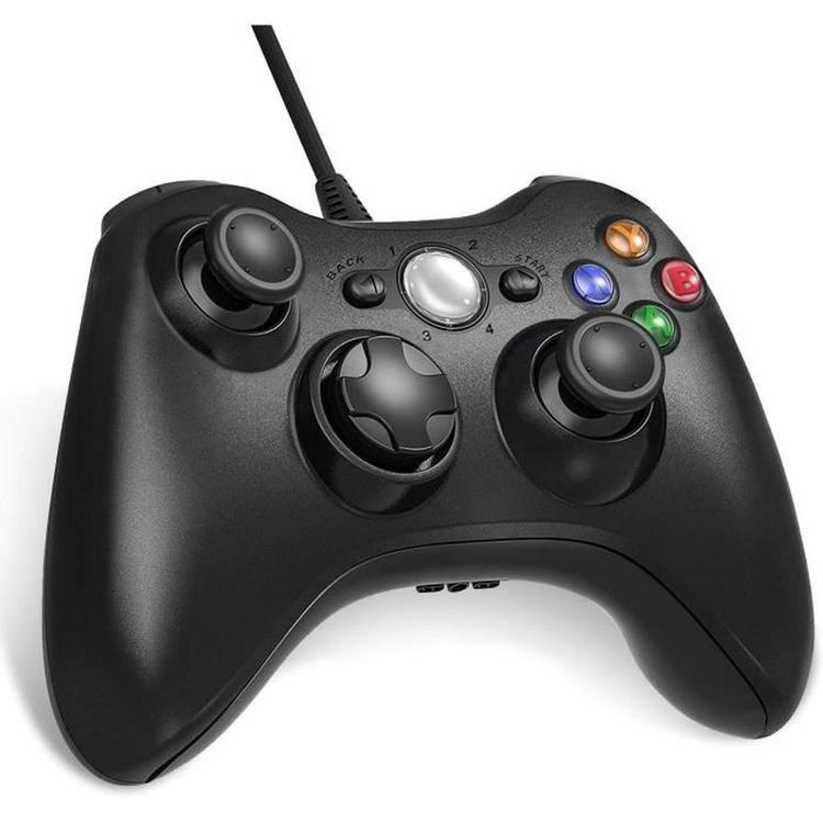 Klermon - Manette avec fil pour Xbox 360 / PC - Noire