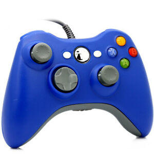 Klermon - Manette avec fil pour Xbox 360 / PC - Bleue