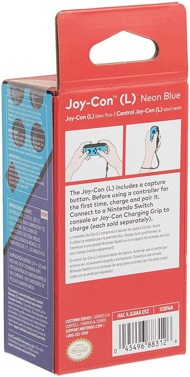 Nintendo - Neon Blue Left Joy-con Controller (L) for Nintendo Switch