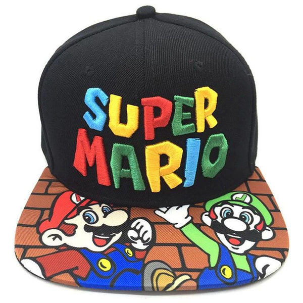 Adjustable cap from SUPER MARIO BROS. - Mario and Luigi in front of brick wall (teen size)