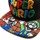 Super Mario Bros. Adjustable Cap - Mario and Luigi in front of brick wall