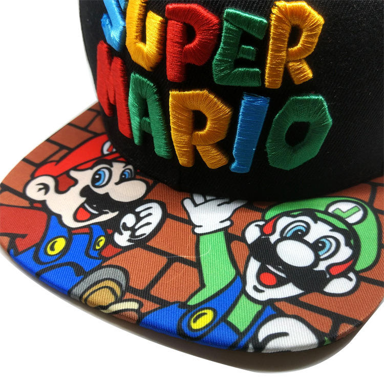 Adjustable cap from SUPER MARIO BROS. - Mario and Luigi in front of brick wall (teen size)