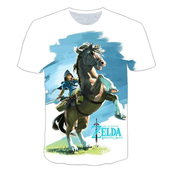T-shirt de Legend of Zelda  -  Link & Epony  ( Grandeur enfants / 5 ans )
